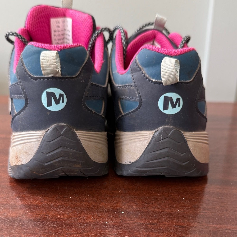 Merrell Kids' Moab Hiking Sneakers - Blue, Black, and Pink - Picture 9 of 12